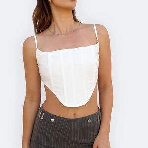 Bardot Corset Ivory Fitted Corset Bustier Top NWT Size S